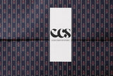 Navy Floral Wrapping Paper | Red Flowers & Pinstripe Gift Wrap