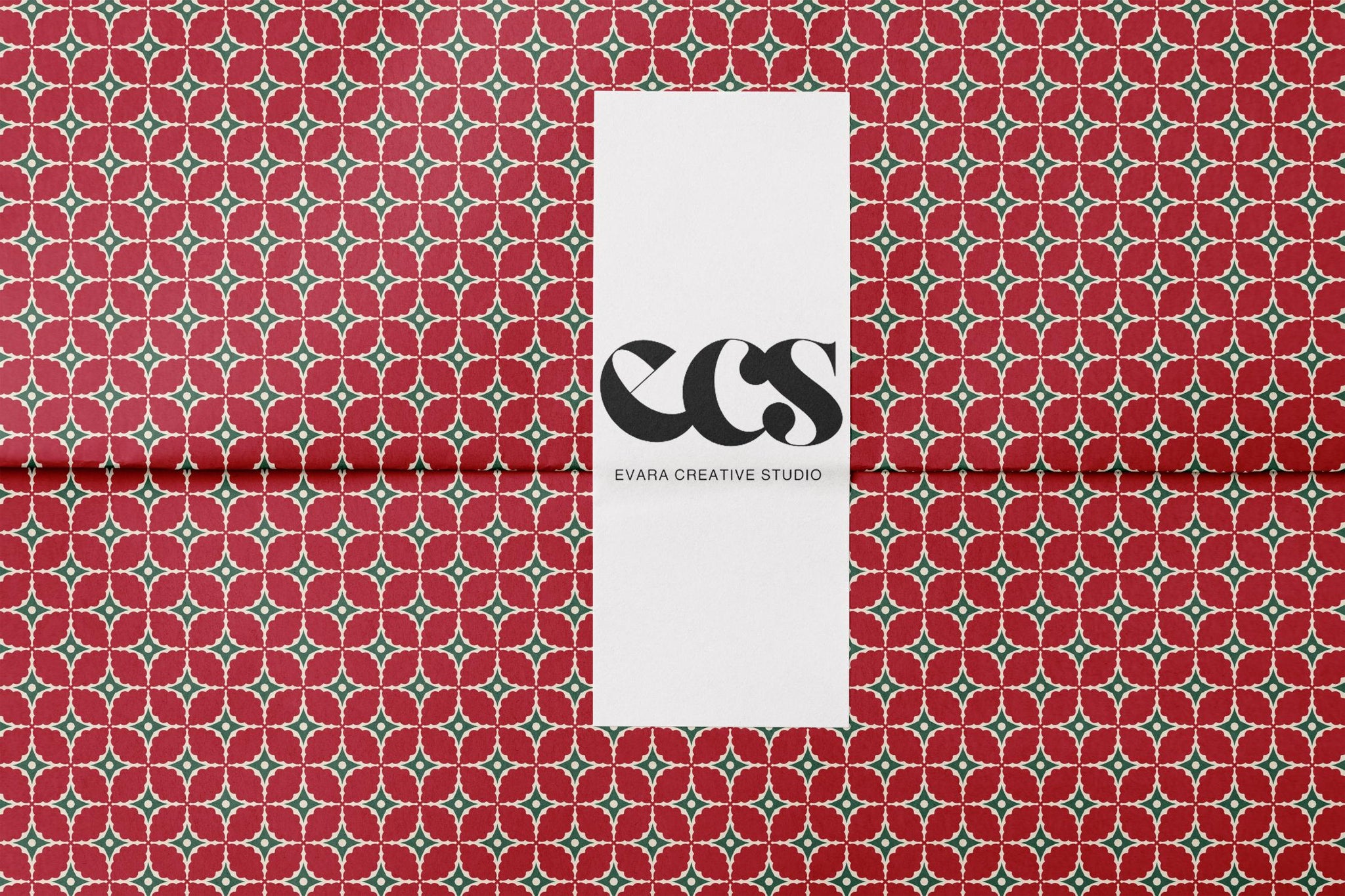 Festive Christmas Icon Wrapping Paper | Green Holiday Gift Wrap
