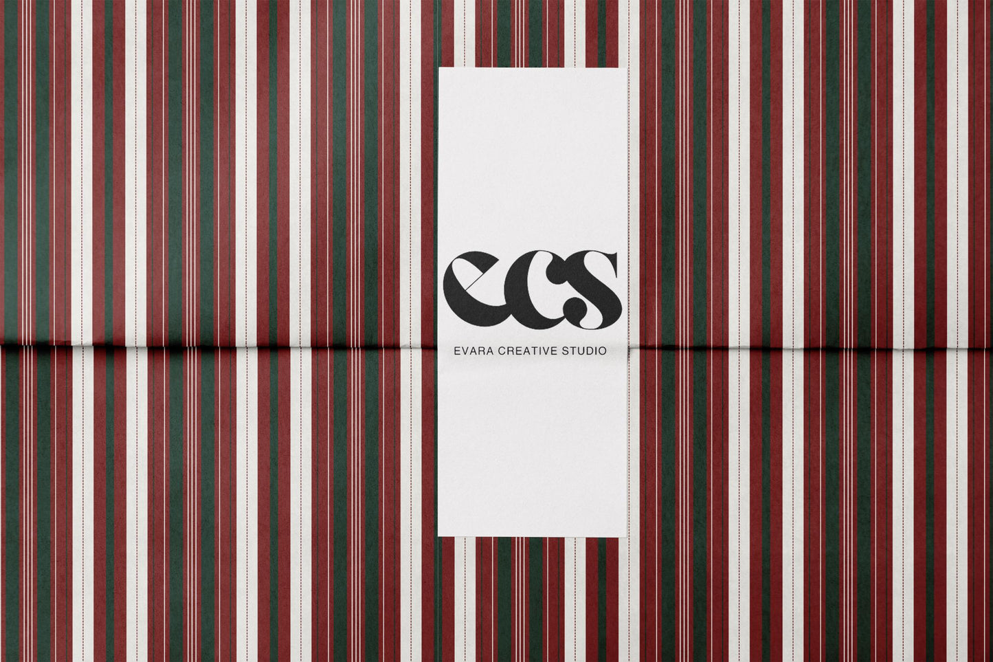 Red & Green Stripe Wrapping Paper, Gloss or Matte Finish Elegant Luxury Christmas Gift Wrap