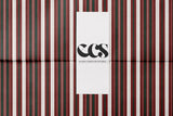 Red & Green Stripe Wrapping Paper, Gloss or Matte Finish Elegant Luxury Christmas Gift Wrap