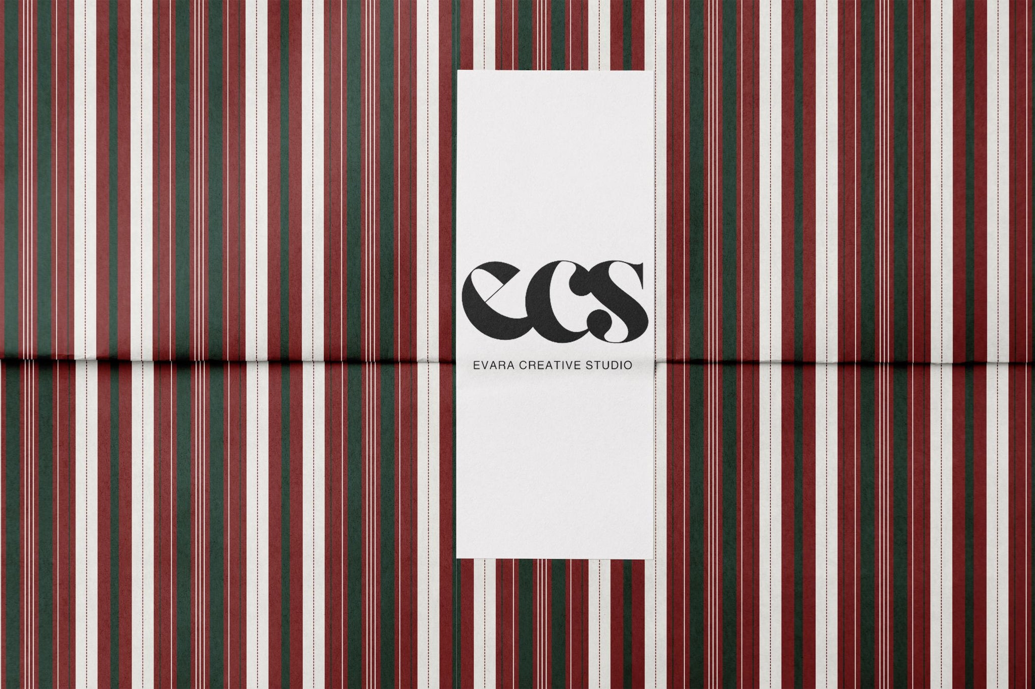 Red & Green Stripe Wrapping Paper, Gloss or Matte Finish Elegant Luxury Christmas Gift Wrap