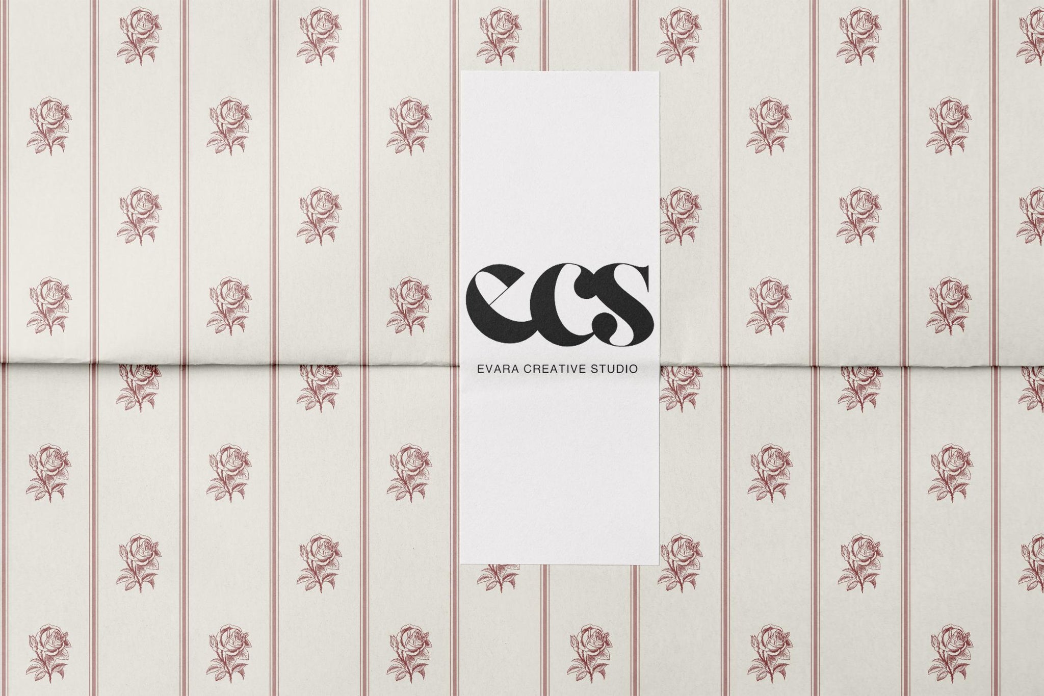 Vintage Rose Stripe Wrapping Paper | Romantic Floral Gift Wrap