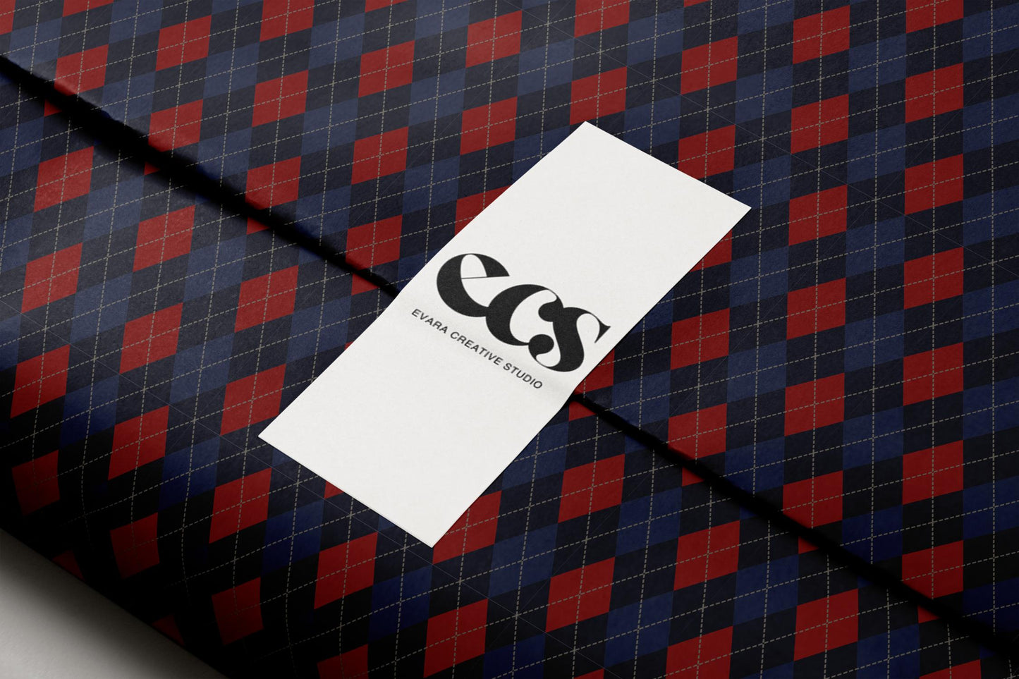 Luxury Argyle Gift Wrapping Paper, Elegant Navy & Red Plaid Wrap, Classic Christmas and Year-Round Gift Packaging