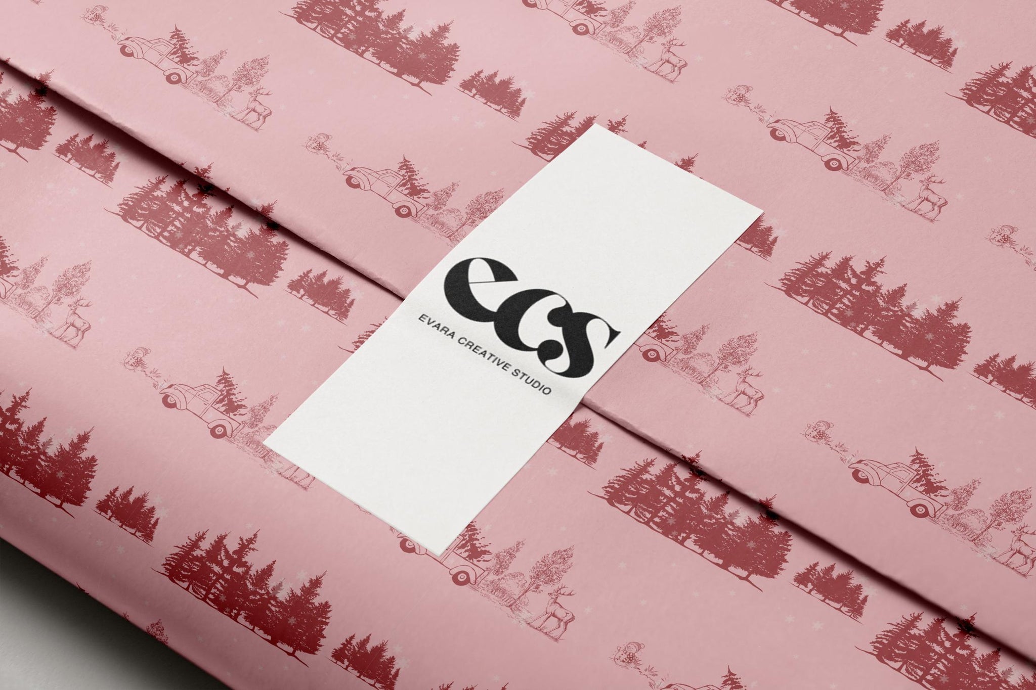 Pink Whimsical Christmas Wrapping Paper | Playful Holiday Wrap