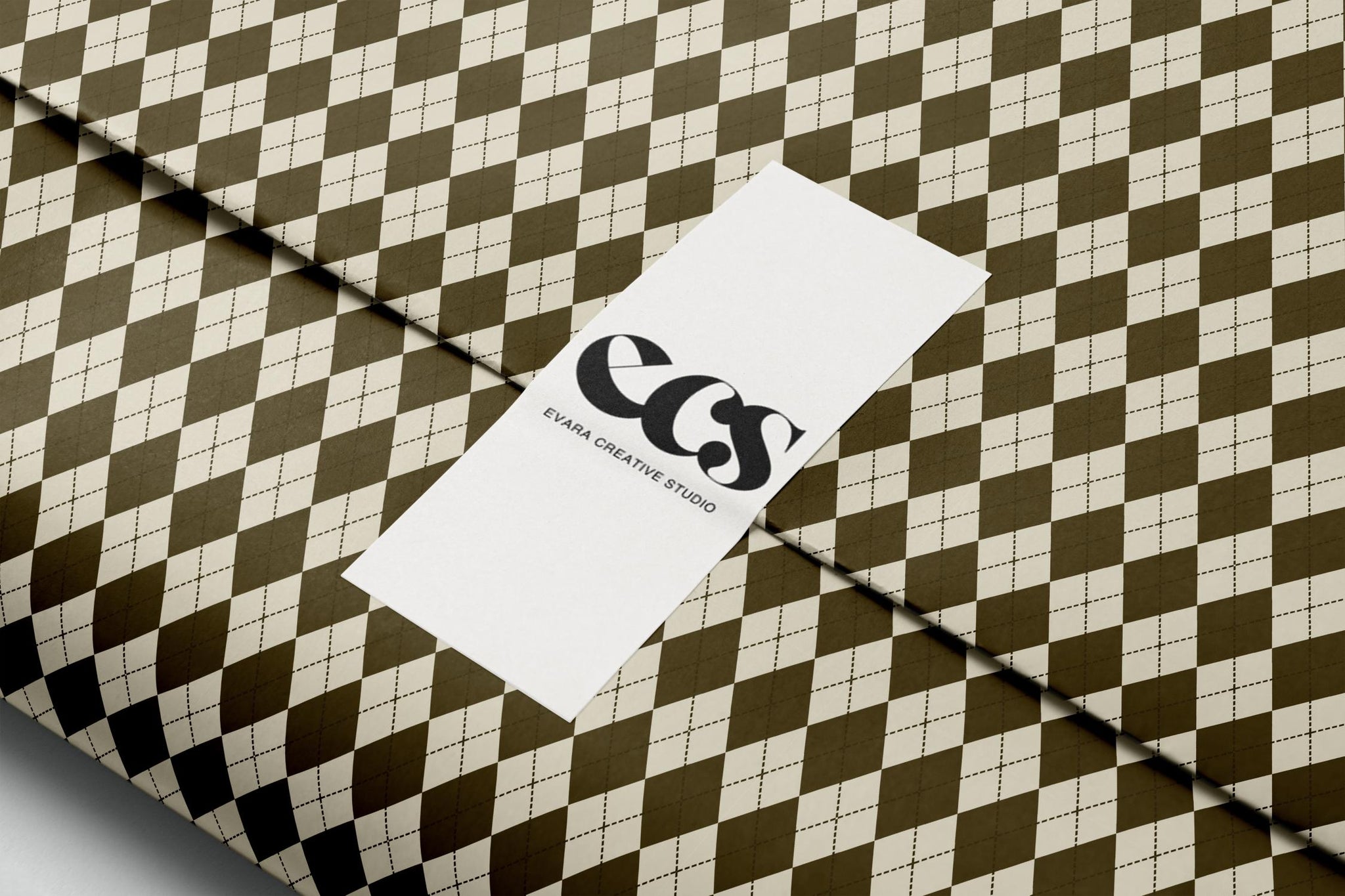 Brown Argyle Gift Wrapping Paper, Diamond Check Pattern Wrap Sheet in Glossy or Matte Finish