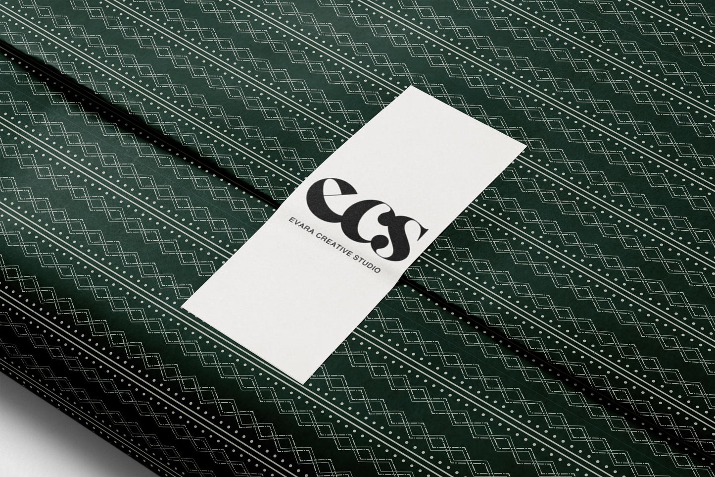 Deep Green Nordic Wrapping Paper, Gloss or Matte Finish Elegant Luxury Christmas Gift Wrap