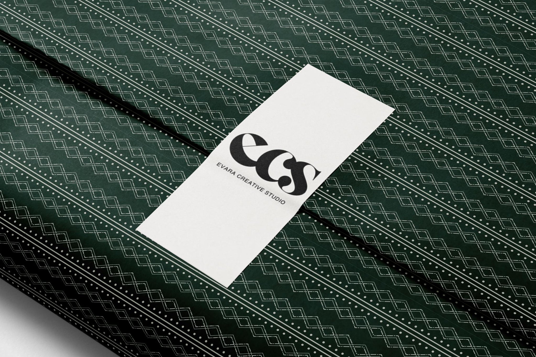 Deep Green Nordic Wrapping Paper, Gloss or Matte Finish Elegant Luxury Christmas Gift Wrap