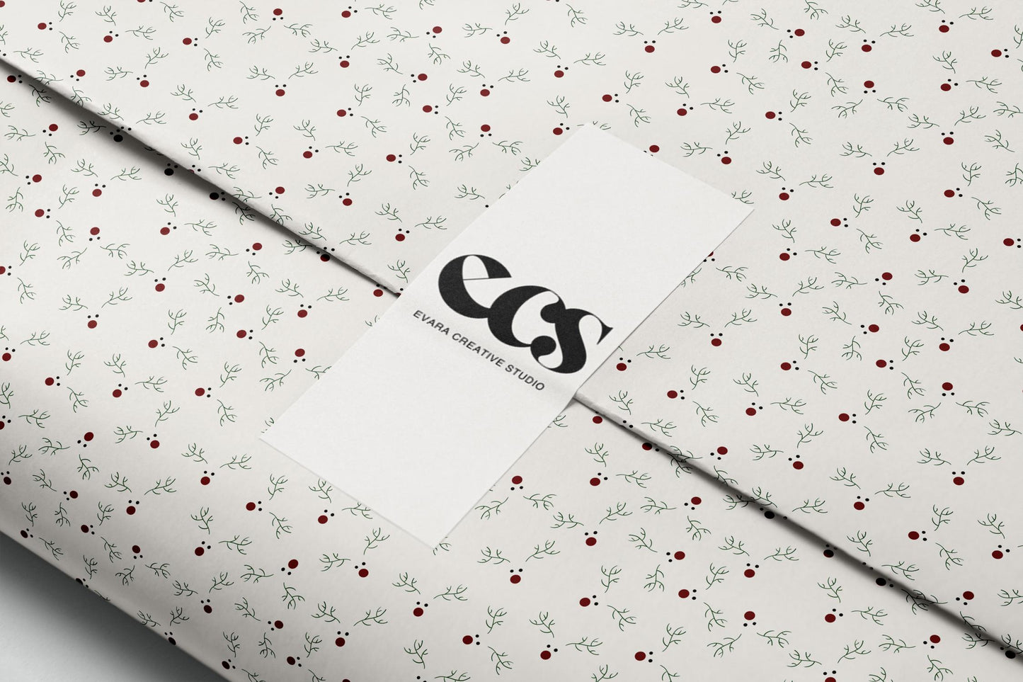 Reindeer Wrapping Paper with Red Nose & Antlers | Rudolph Christmas Gift Wrap Sheets | Festive Holiday Packaging