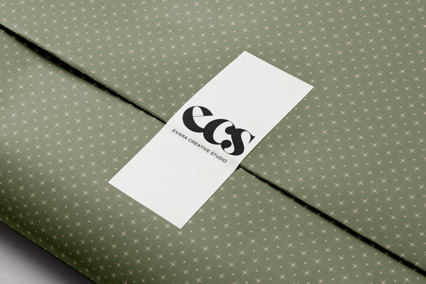 Sage Green Star Wrapping Paper, Gloss or Matte Finish Elegant Luxury Christmas Gift Wrap