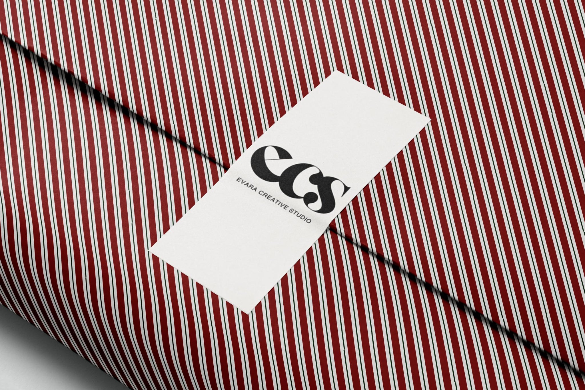 Red Candy Cane Stripe Wrapping Paper, Gloss or Matte Finish Elegant Luxury Christmas Gift Wrap