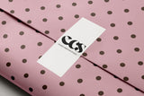 Pink polka dot gift wrap — Evara Creative Studio