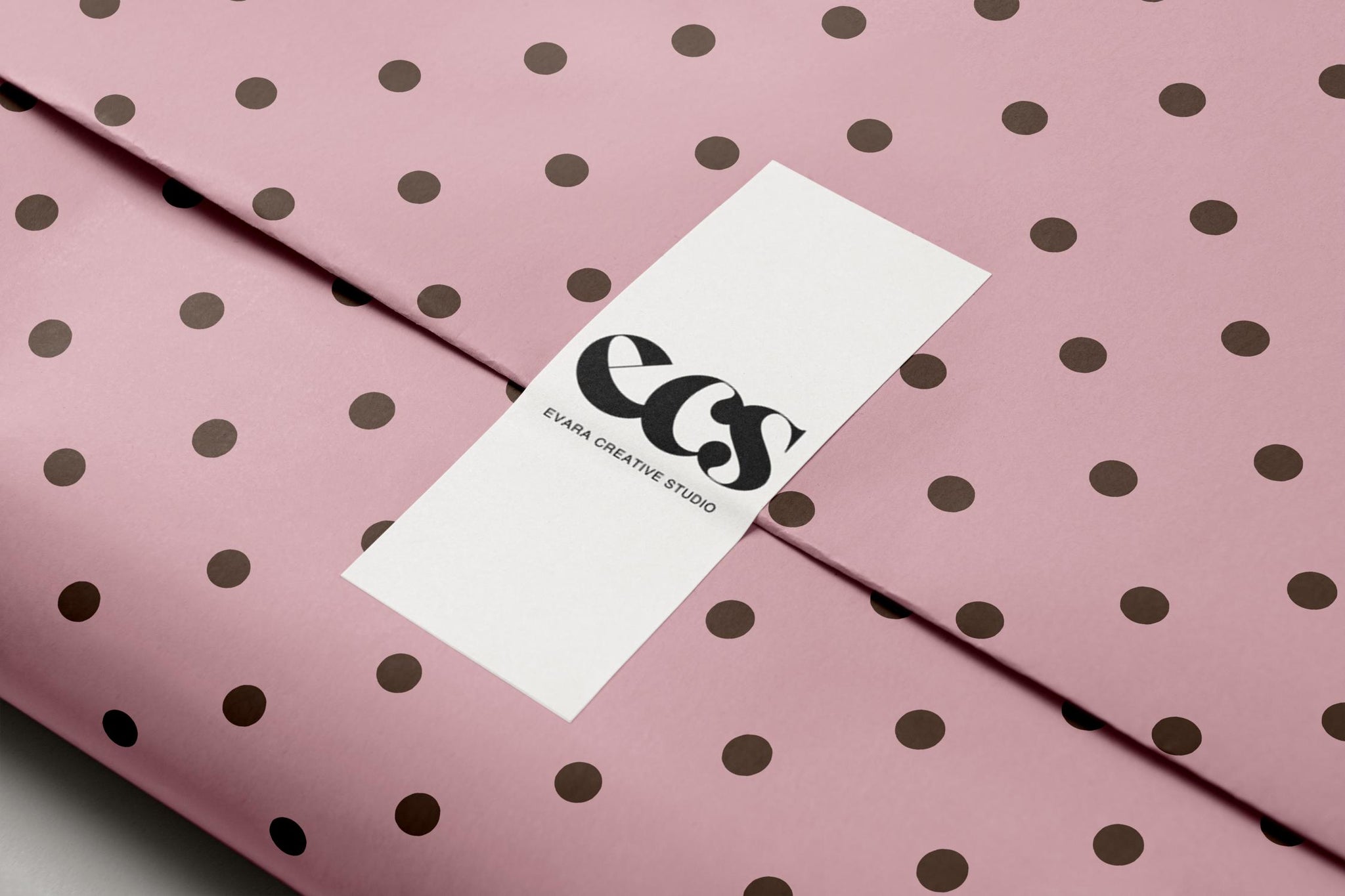 Pink polka dot gift wrap — Evara Creative Studio