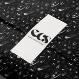 Black Halloween Gift Wrapping Paper, Gothic Witchy Wrap Sheet with Ouija Board, Skull and Mystic Pattern in Glossy or Matte Finish