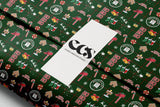Green Christmas icon gift wrap — Evara Creative Studio