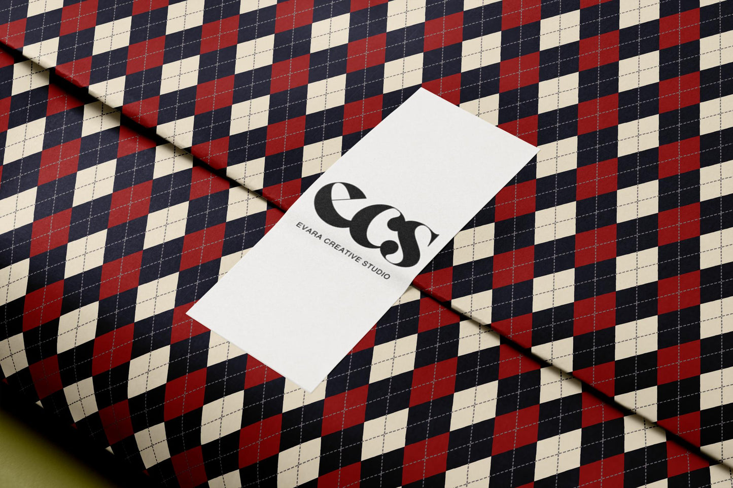 Luxury Argyle Wrapping Paper, Elegant Red, Navy and Cream Plaid Gift Wrap, Classic Christmas and Year-Round Packaging