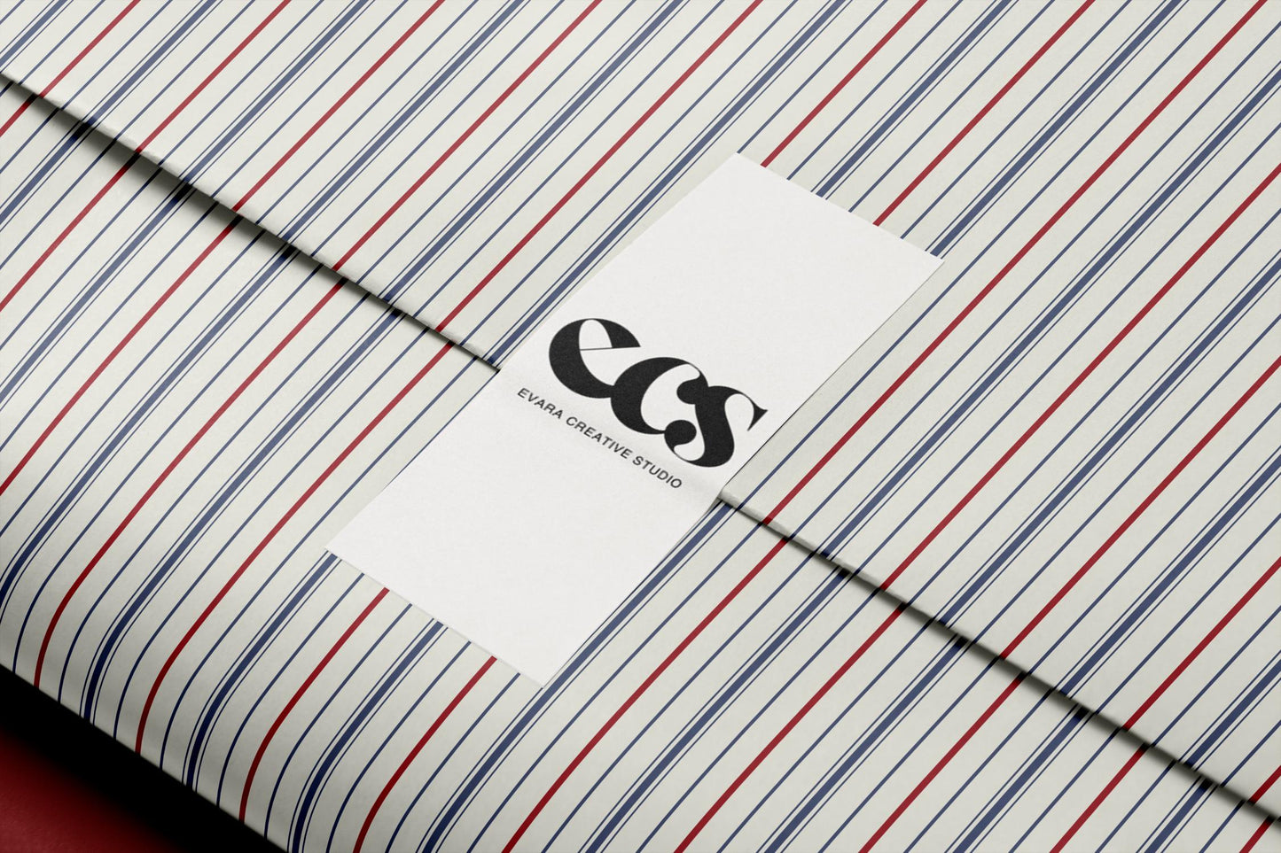 Red and Navy Striped Wrapping Paper, Elegant Classic Gift Wrap for Christmas, Holidays, Birthdays and Year-Round Gifting