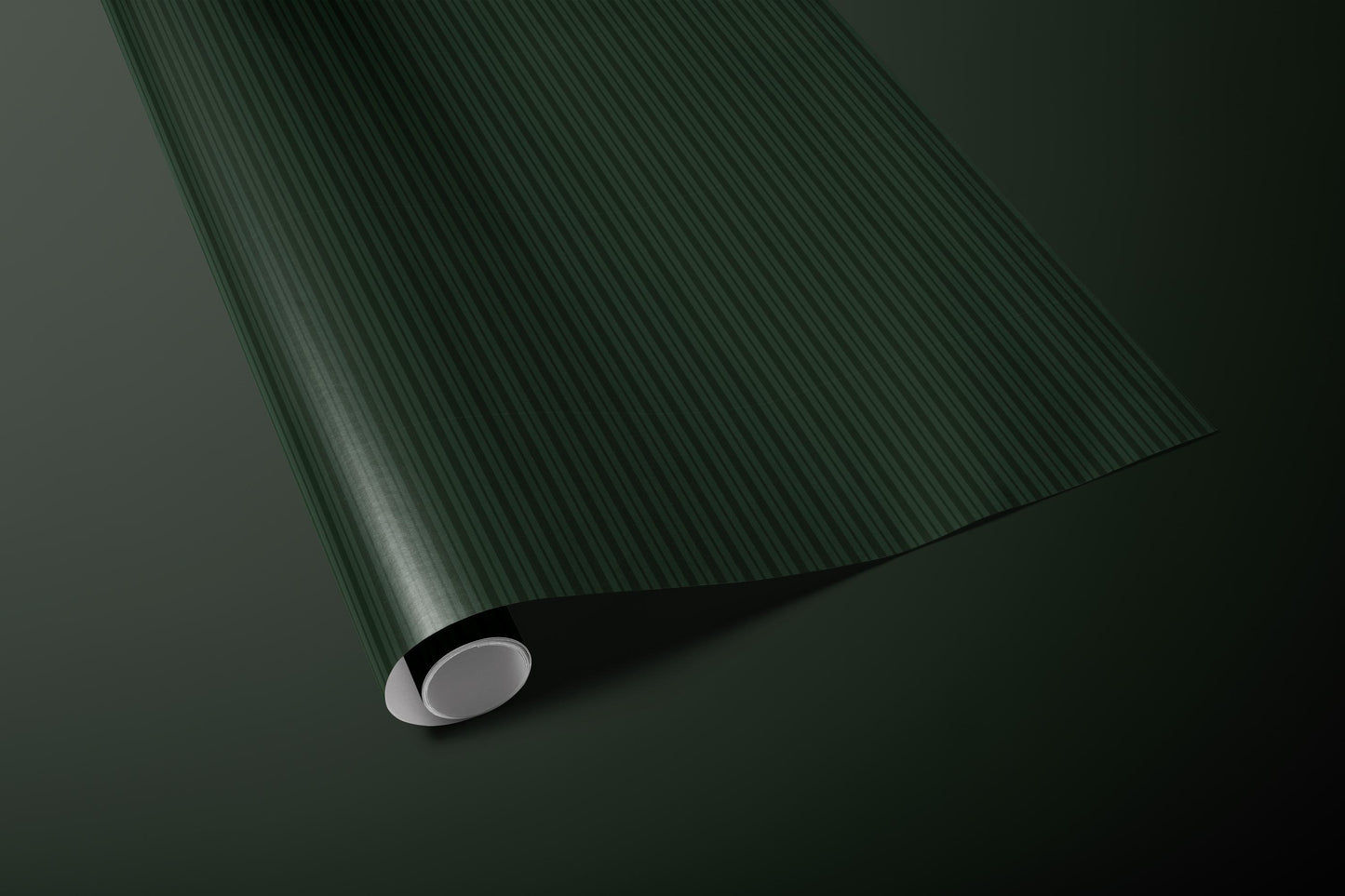 Dark Green Striped Gift Wrapping Paper, Classic Stripe Wrap Sheet in Glossy or Matte Finish for Christmas, Holiday Gifting