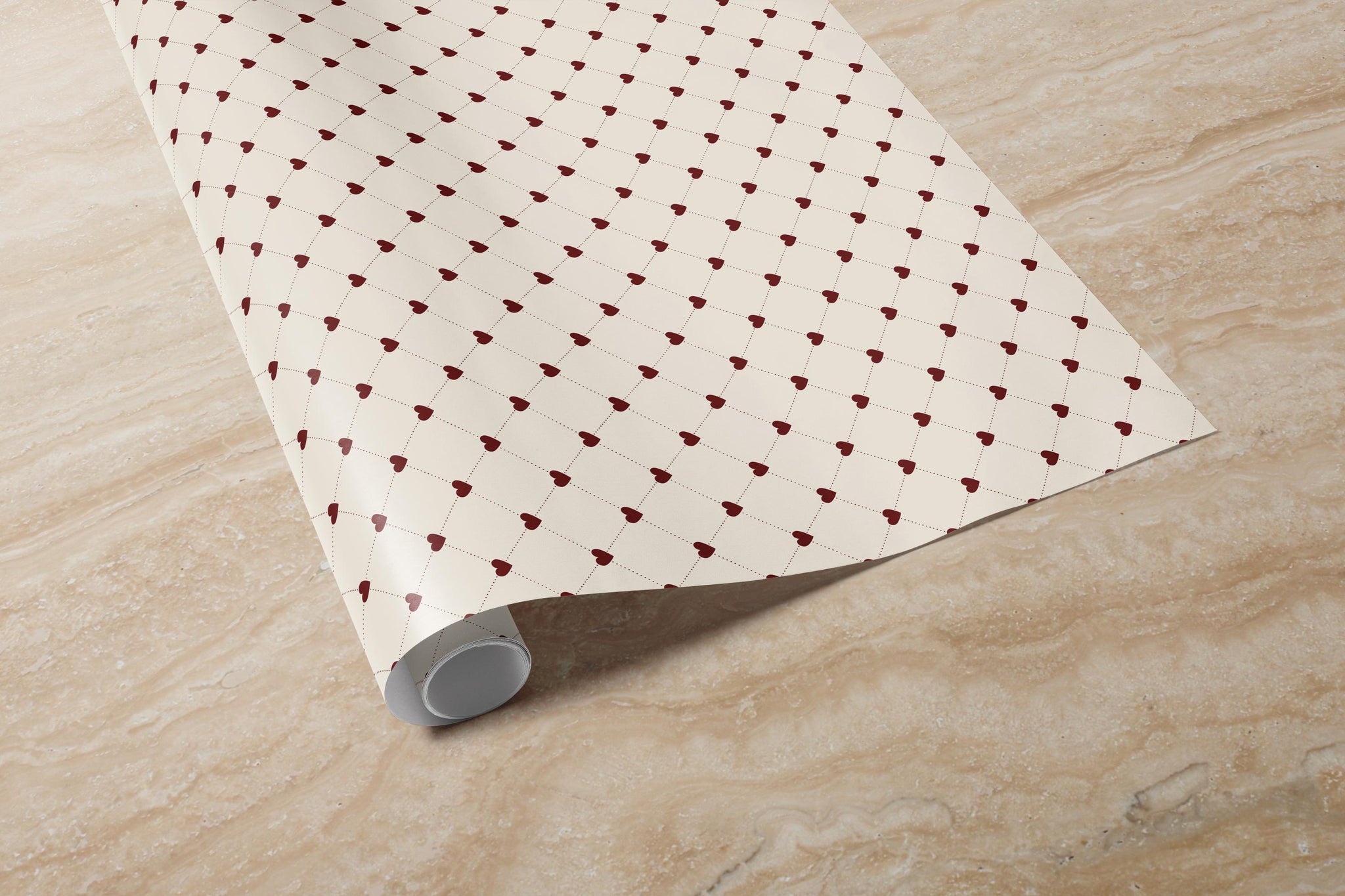 Red Heart Wrapping Paper | Romantic Valentine & Wedding Gift Wrap