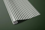 Deep Green Stripe Wrapping Paper | Minimalist Christmas Gift Wrap