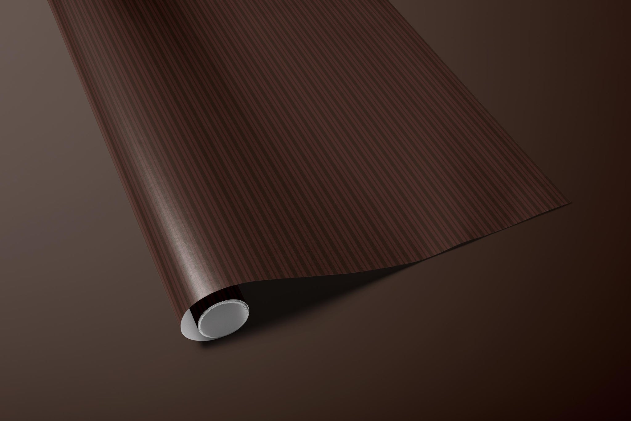 Brown Striped Gift Wrapping Paper, Classic Vertical Stripe Wrap Sheet in Glossy or Matte Finish for Fall Gifting and Holiday Celebrations