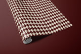Maroon & Ivory Checkered Wrapping Paper | Vintage Elegant Gift Wrap