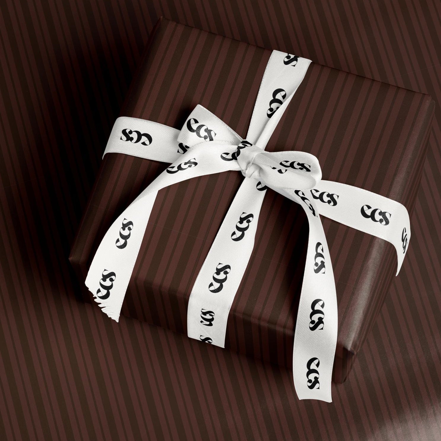 Brown Striped Gift Wrapping Paper, Classic Vertical Stripe Wrap Sheet in Glossy or Matte Finish for Fall Gifting and Holiday Celebrations