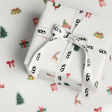 Reindeer and red truck Christmas wrapping paper — Evara Creative Studio
