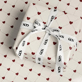 Red heart Valentine wrapping paper — Evara Creative Studio
