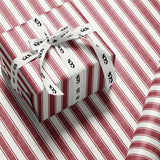 Classic red stripe wrapping paper — Evara Creative Studio