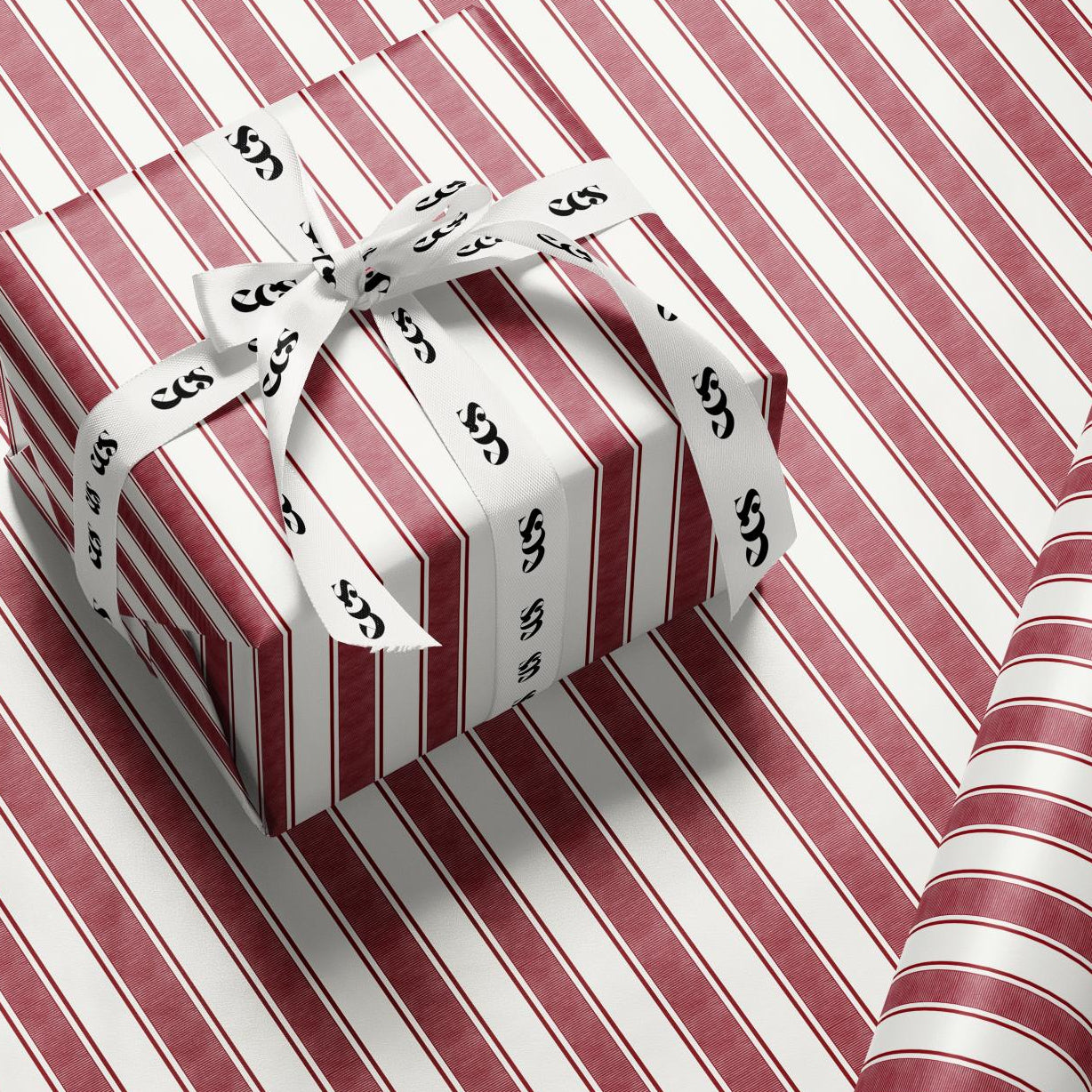 Classic red stripe wrapping paper — Evara Creative Studio