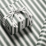 Deep green stripe Christmas wrapping paper — Evara Creative Studio
