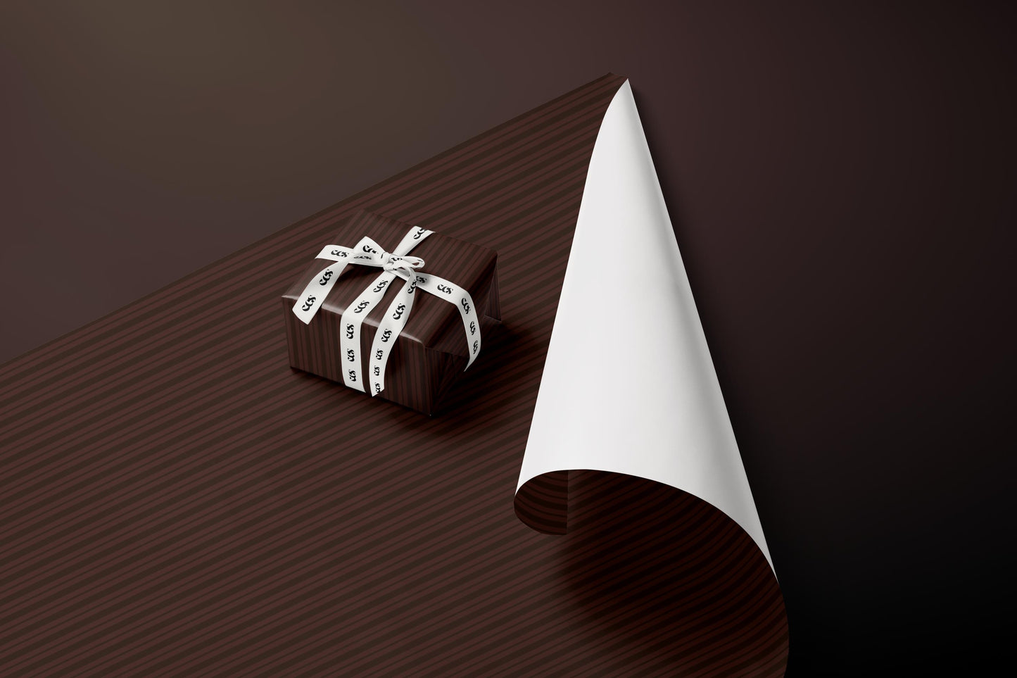 Brown Striped Gift Wrapping Paper, Classic Vertical Stripe Wrap Sheet in Glossy or Matte Finish for Fall Gifting and Holiday Celebrations