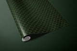 Deep Green Gold Deer Wrapping Paper, Gloss or Matte Finish Elegant Luxury Christmas Gift Wrap