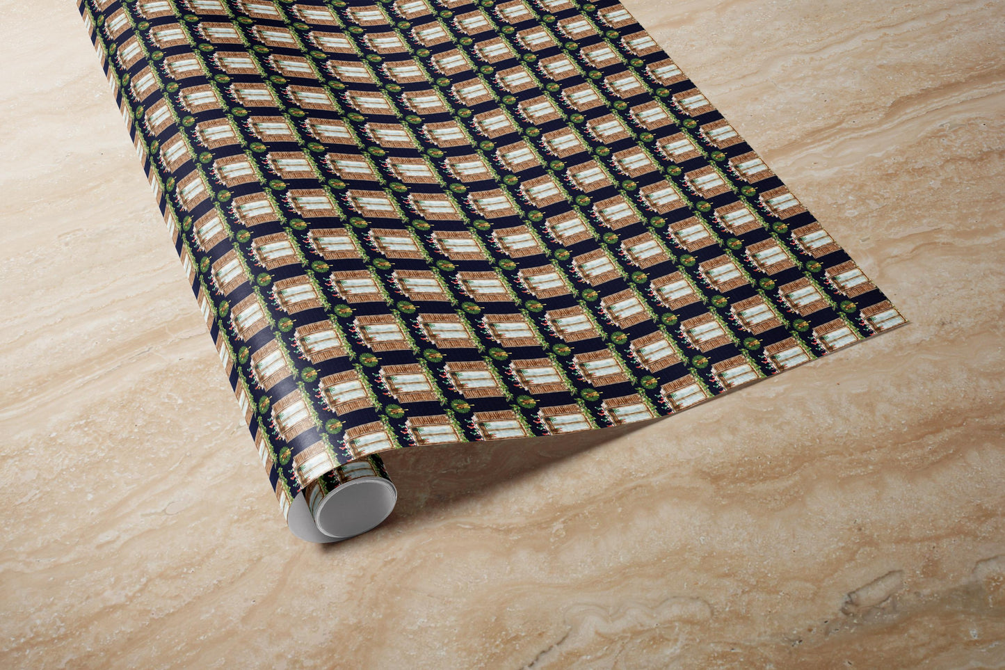 Christmas Window Wrapping Paper | Cozy Holiday Gift Wrap