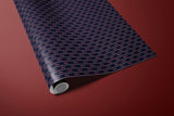 Navy Floral Wrapping Paper | Red Flowers & Pinstripe Gift Wrap