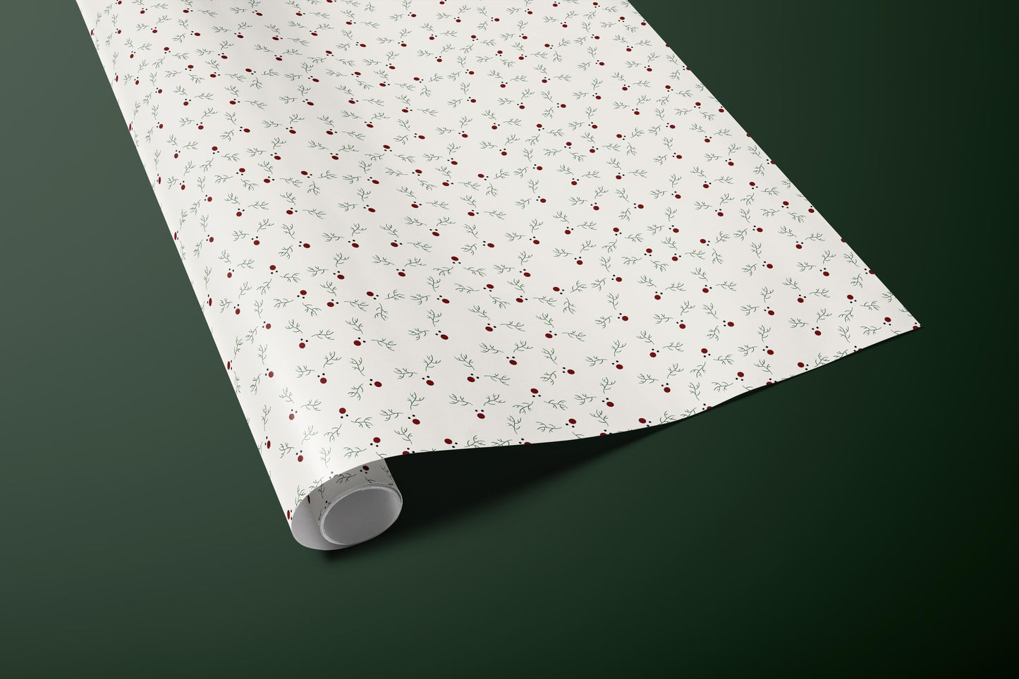 Reindeer Wrapping Paper with Red Nose & Antlers | Rudolph Christmas Gift Wrap Sheets | Festive Holiday Packaging