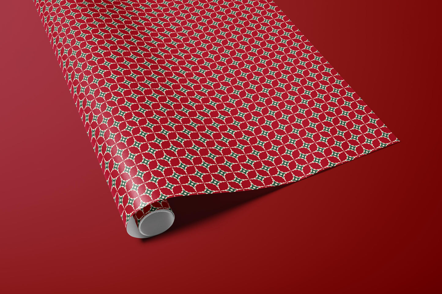 Festive Christmas Icon Wrapping Paper | Green Holiday Gift Wrap