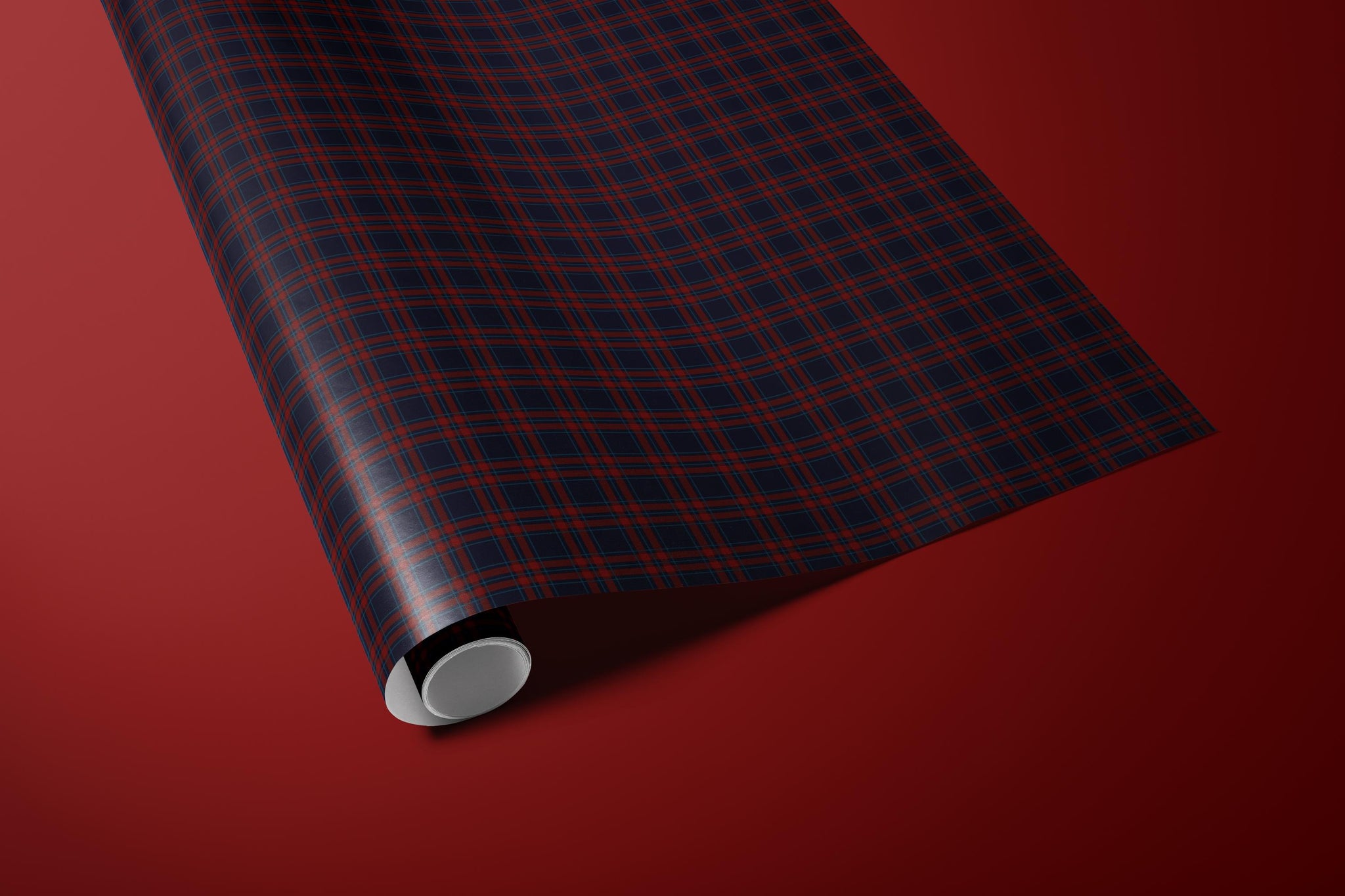 Navy & Red Tartan Plaid Wrapping Paper | Heritage Christmas Wrap