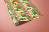 Vintage Christmas Patchwork Wrapping Paper | Retro Holiday Wrap