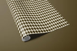 Brown Argyle Gift Wrapping Paper, Diamond Check Pattern Wrap Sheet in Glossy or Matte Finish