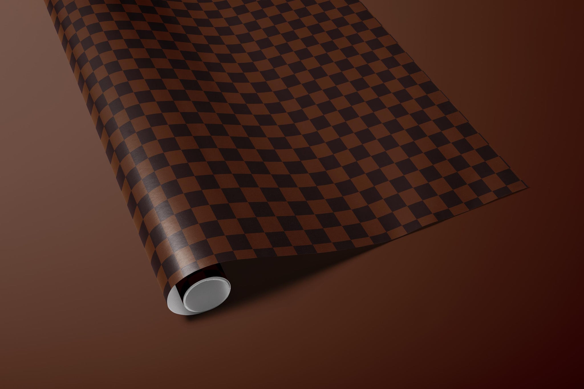 Brown Checkerboard Gift Wrapping Paper, Retro Chessboard Pattern Wrap Sheet for Birthdays, Holidays, and Special Occasions