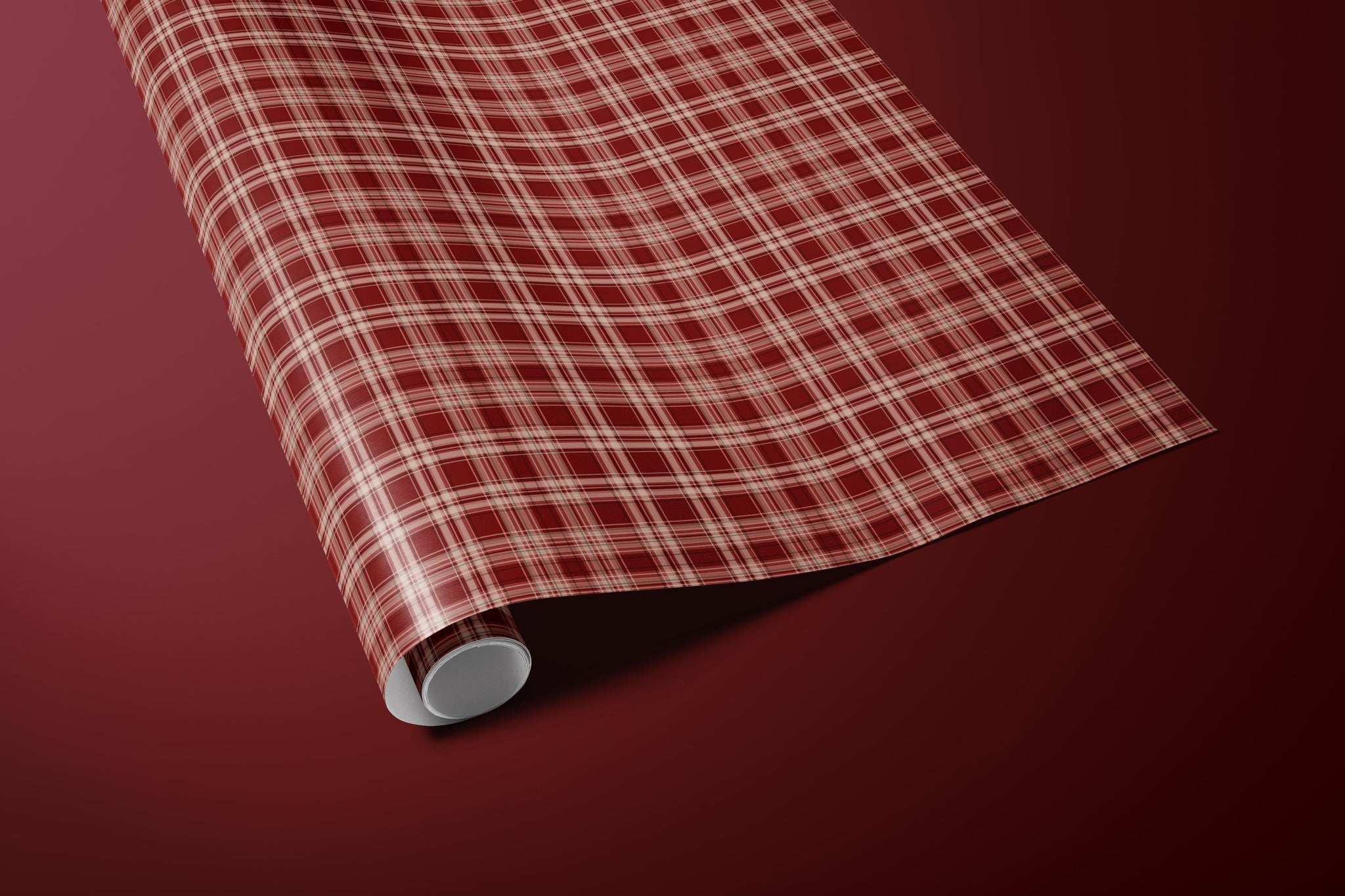 Red Tartan Plaid Wrapping Paper | Traditional Christmas Gift Wrap