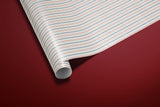 Red and Navy Striped Wrapping Paper, Elegant Classic Gift Wrap for Christmas, Holidays, Birthdays and Year-Round Gifting