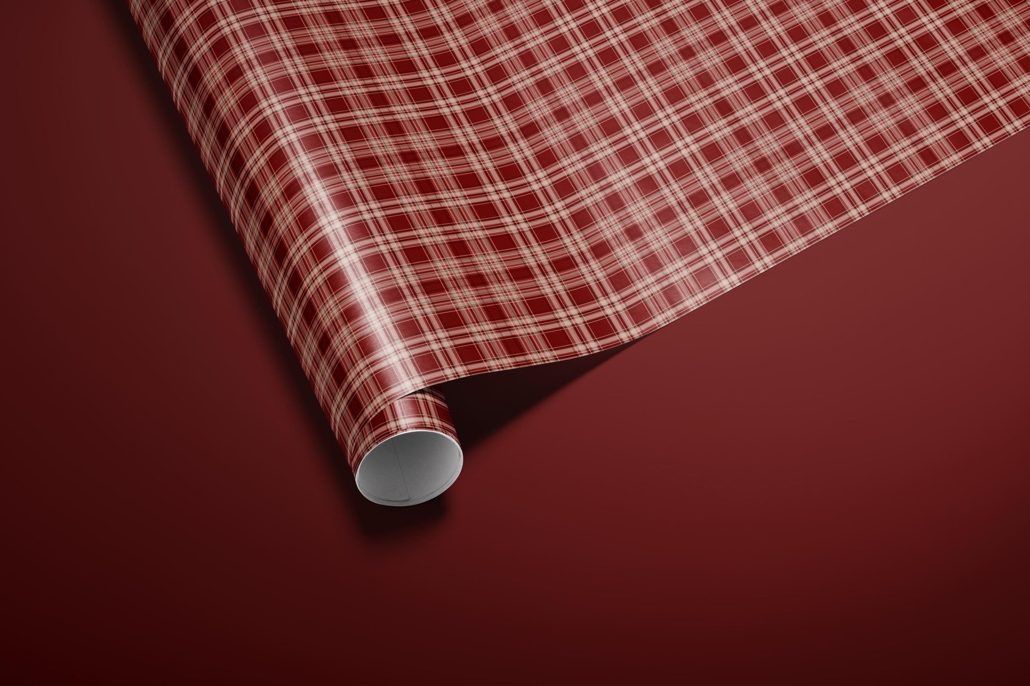 Red Tartan Plaid Wrapping Paper | Traditional Christmas Gift Wrap