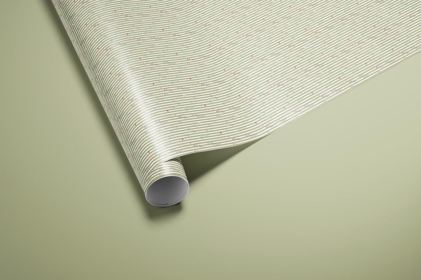 Pastel Striped Floral Wrapping Paper | Elegant Birthday Gift Wrap