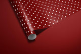 Red Polka Dot Wrapping Paper, Gloss or Matte Finish Bright Cute Birthday Gift Wrap