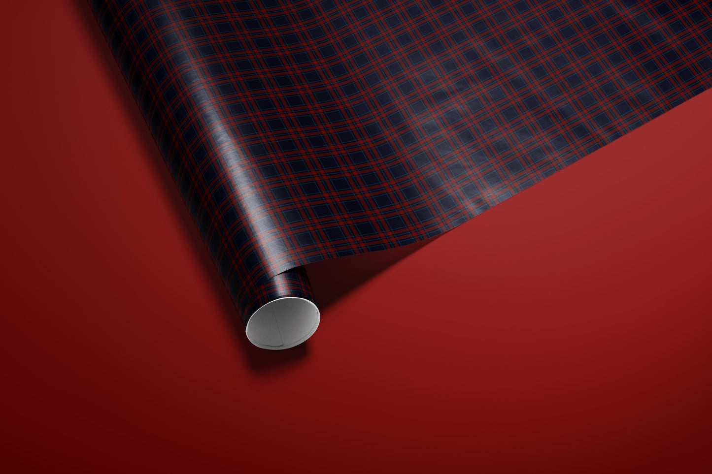 Navy & Red Tartan Plaid Wrapping Paper | Heritage Christmas Wrap