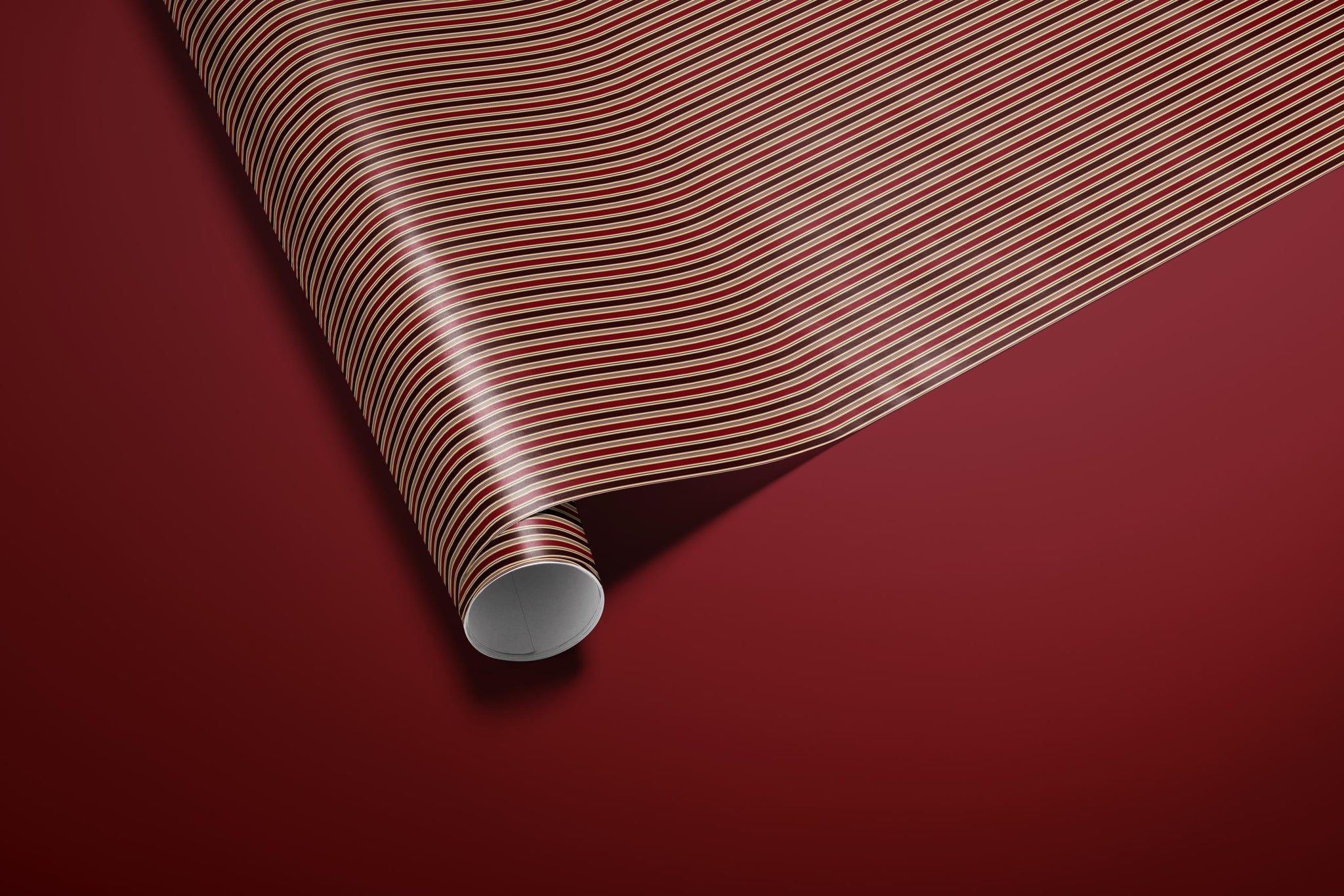 Burgundy and Gold Striped Wrapping Paper, Elegant Luxury Gift Wrap for Christmas, Holidays, Birthdays and Special Occasions