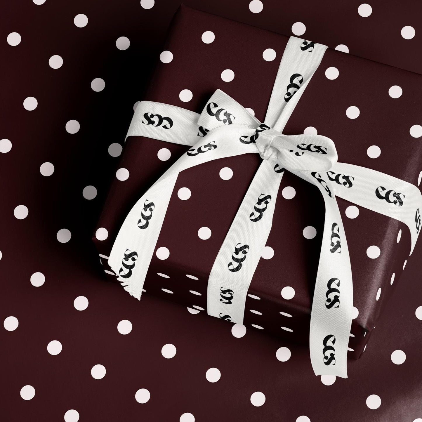 Brown Polka Dot Gift Wrapping Paper, Classic Dot Pattern Wrap Sheet in Glossy or Matte Finish, Great for Fall Gifting and Year-Round Use