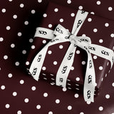 Brown Polka Dot Gift Wrapping Paper, Classic Dot Pattern Wrap Sheet in Glossy or Matte Finish, Great for Fall Gifting and Year-Round Use